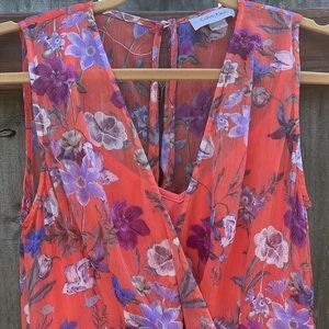 Calvin Klein flowy beachy hi low sheer dress